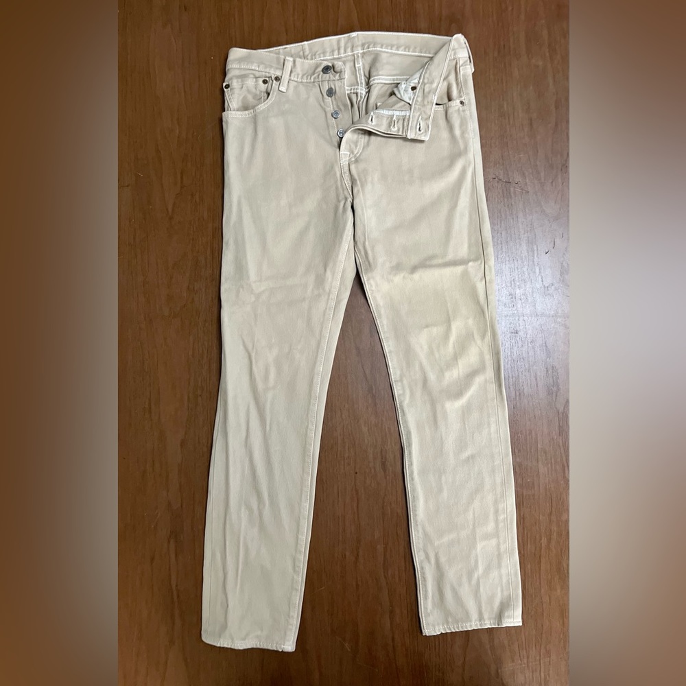 Men’s Levi’s 501 Original Straight Leg Khaki Jeans 30 x 32